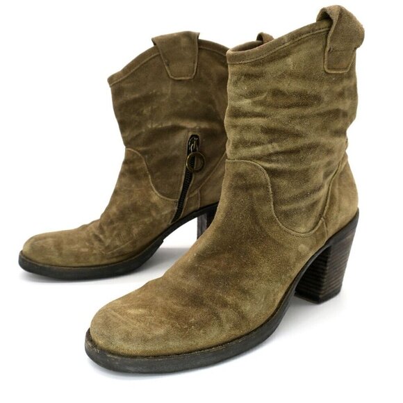 Fiorentini Baker Slouch Ankle Boots Western Cowgirl Suede